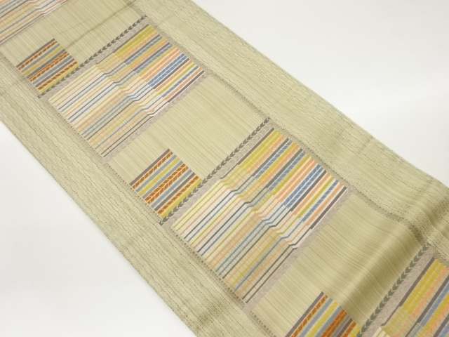 幾何学模様織出し袋帯